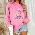 thumbnail image 5 of Uootdi Christmas Long Sleeve Gift Sweatshirts for Women Crewneck Christmas Gnome Wine Glass Cute Santa Hat Xmas Tree Graphic T-S hirts, 5 of 6