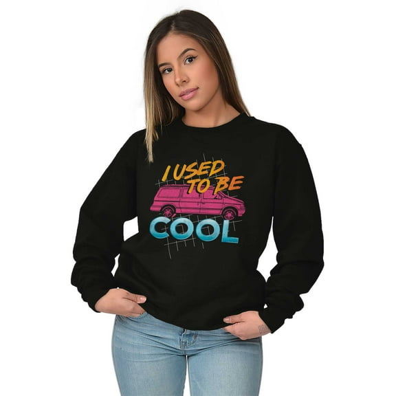 Funny I Used to Be Cool Mom Minivan Women Plus Size Crewneck Sweatshirt Brisco Brands 2X