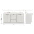 thumbnail image 4 of ARIEL Milan 73 Inch Double Rectangle Sink Bathroom Vanity with Pure White Quartz Countertop 1.5 Inch in Warm White, 4 of 7