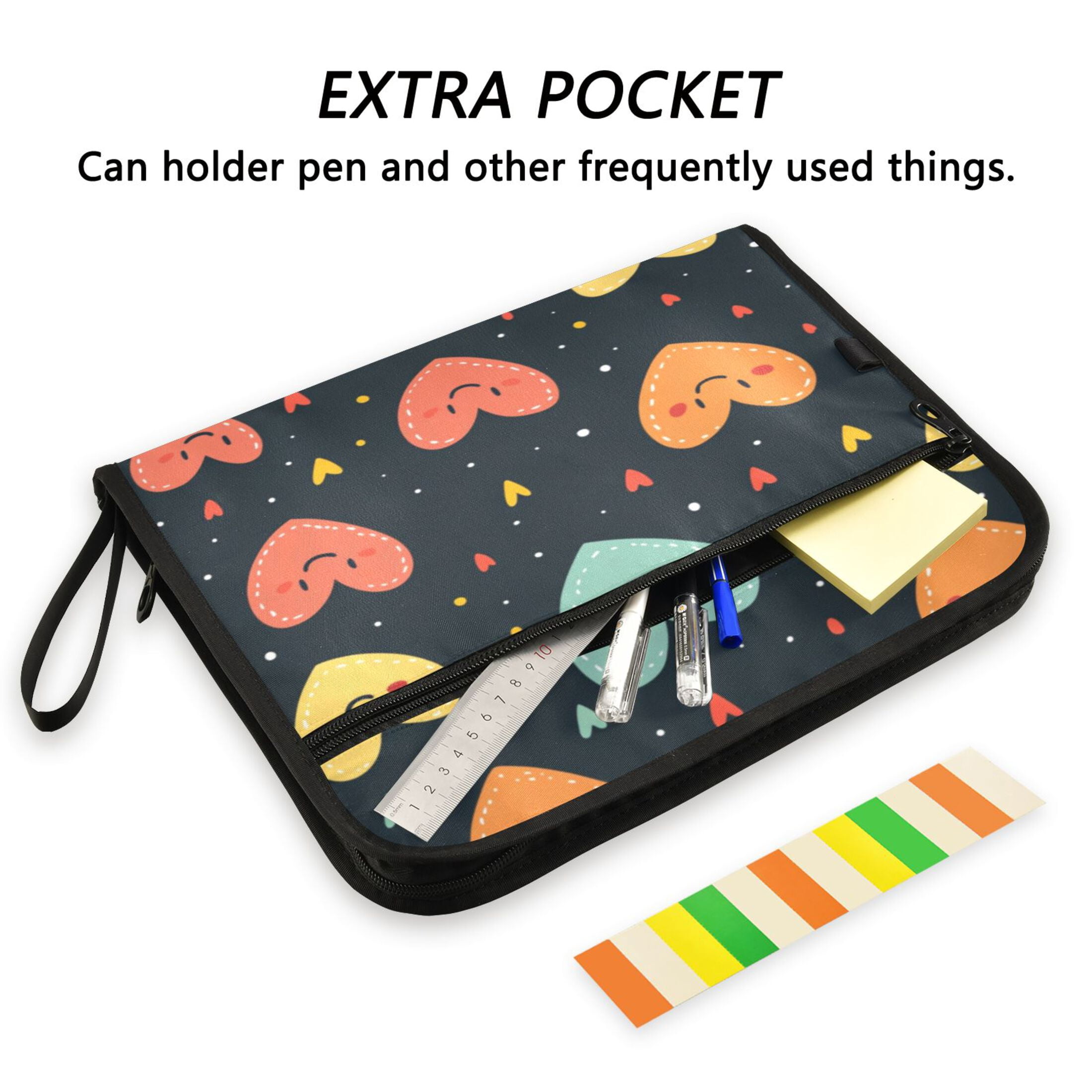 Organ Folder 14.2 x 0.8 x 10.6 Inches 13 Separate Pockets A4 Size Documents Folder A Sort Storage File Manager For The Home Office Color Closed Eyes Love Seamless