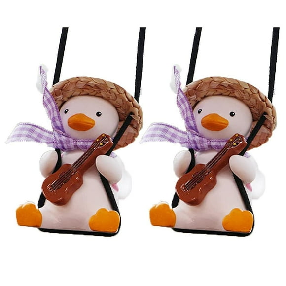2pcs Swinging Duck Car Hanging Ornament Swing Duck Car Mirror Cute D
