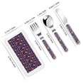 thumbnail image 2 of Salouo colorful Skull Retro Pattern 3 Pieces Toddler Utensils, Kids Silverware Set Stainless Steel Utensils for Kids Children Safe Spoons Forks & Knife Dishwasher Safe, 2 of 8