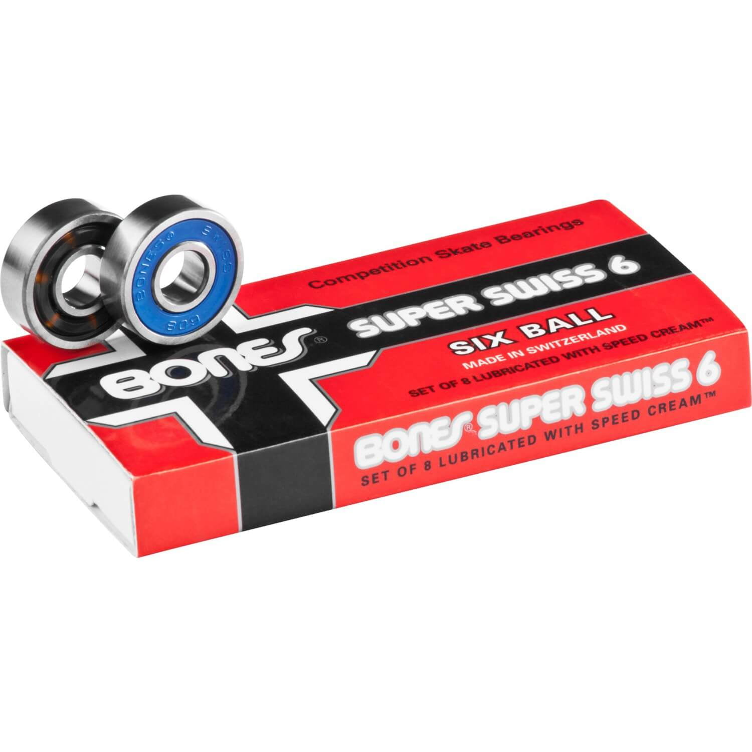 Bones Bearings 8mm Bones Super Swiss 6 Swiss Skateboard Bearings