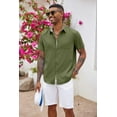 thumbnail image 3 of COOFANDY Men's Button Down Shirts Short Sleeve Casual Shirts Summer Beach Shirts Vacation Wedding Shirts with Pocket, 3 of 7