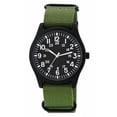 thumbnail image 1 of Reloj de cuarzo para hombre con correa de nailon, movimiento de cuarzo analógico para un estilo casual sencillo. Verde, 1 of 9
