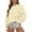 Beige #045, variant on Women's Crewneck Sweatshirt with Drop Shoulders and Ribbed Cuffs Solid Color Relaxed Fit Top, S-2XL