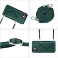 thumbnail image 4 of Nalacover Crossbody Wallet Case for iPhone 12 RFID Blocking Card Slot Holder, Magnetic Flip Folio Purse Case, PU Leather Envelope Design Handbag Women Girls For iPhone 12, Green, 4 of 10