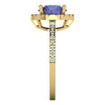 thumbnail image 3 of Halo Engagement Ring for Women - 1.8ct Simulated Tanzanite in 18K Yellow Gold Promise Ring, 3 of 6