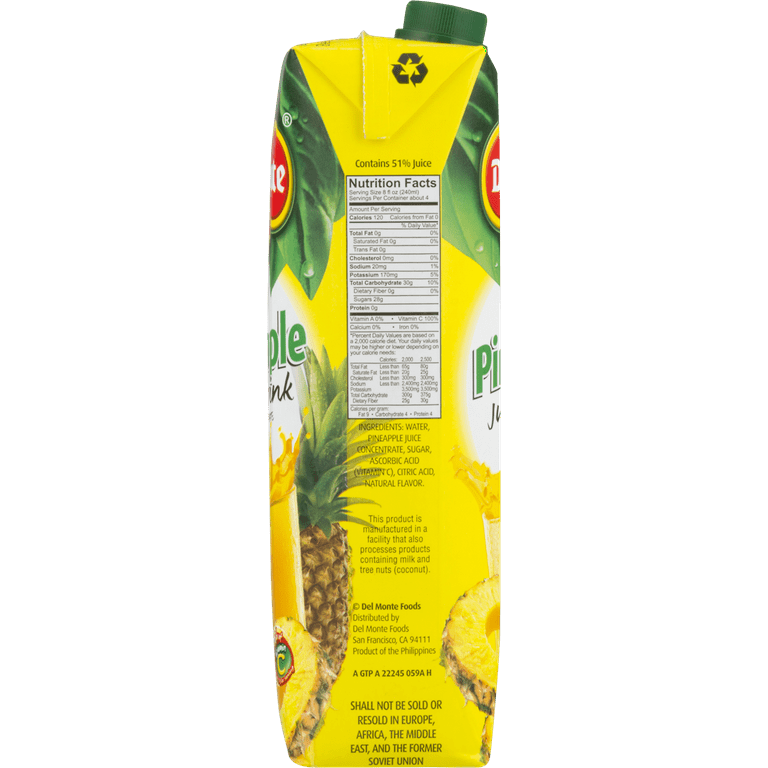 Del Monte Pineapple Juice, Fl Oz