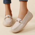 thumbnail image 5 of Willtoo Womens Wide Toe Loafers Slip On Casual Platform Walking Shoes Metal Buckle Lightweight Comfort Daily Work Loafers, 5 of 5