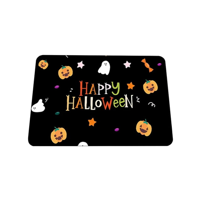 Halloween Festive Floor Mat, Super Absorbent Entrance Mat for Bathroom Kitchen, Non-slip Rubber Doormat