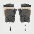 thumbnail image 5 of ShomPort USB Heated Gloves for Womens Knitted Convertible Lined Fingerless Thermal Gloves with Mittens Cover Cap, 5 of 8