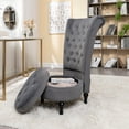 thumbnail image 4 of US Pride Furniture Gosser 20" Wide Velvet High Back Vanity Chair, Grey, 4 of 5
