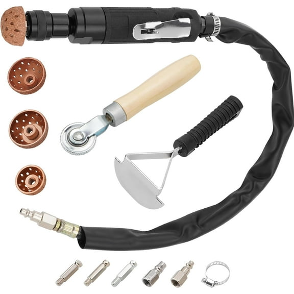 Air Tire Repair Polish Patch Tools, Include 2500 rpm Low Speed Air Tire Buffer Tire Inner Liner Scrapper Patch Roller Tungsten Steel Buffing Wheel