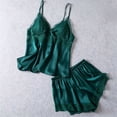 thumbnail image 2 of Sleepwear Sets for Women Lace Cami Tops with Removerable Pad Matching Short Silky Lounge Pajama Set Green M, 2 of 9