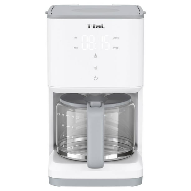 Cafetera Digital T-Fal Sense 12 Tazas Filtro Permanente Control Touch CM6931MX Blanca
