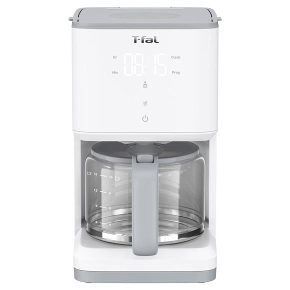 Cafetera Digital T-Fal Sense 12 Tazas Filtro Permanente Control Touch CM6931MX Blanca