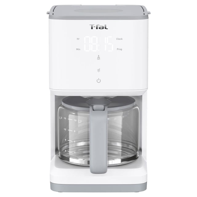 Cafetera Digital T-Fal Sense 12 Tazas Filtro Permanente Control Touch CM6931MX Blanca