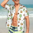 thumbnail image 7 of Sikiie Tree Squirrel Print Men's Hawaiian Shirt, Summer Beach Button Pocket Short Sleeve T-Shirt,Large, 7 of 7