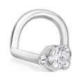 thumbnail image 2 of 14K White Gold 1.3mm .01 cttw Diamond Nose Ring Curve Stud Twist Screw 22G, 2 of 6