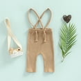thumbnail image 2 of Bagilaanoe Newborn Baby Suspender Trousers 3M 6M 12M 18M Boys Girls Casual Ribbed Overall Long Pants, 2 of 8
