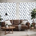thumbnail image 2 of Ambesonne Floral Window Curtains, Watercolor Violet Blooms, Each 28" W x 84" L, Turquoise Navy Blue, 2 of 5