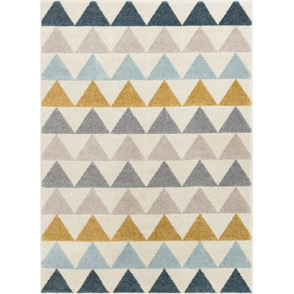 Well Woven Mystic Nova Contemporary Geometric Ivory 3'11" x 5'3" Area Rug