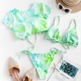 thumbnail image 3 of Women's Tie Dye Cinched String Triangle Bikini Set Low Waisted Swimsuit, 3 of 6