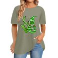 thumbnail image 2 of Pxiakgy Vente Chaude! T-Shirt Trèfle de la Saint-Patrick pour Femmes Chanceux Irlandais Manches Courtes T-Shirt Graphique Trèfle Mode Décontractée Col Rond Manches Courtes Imprimé, 2 of 6