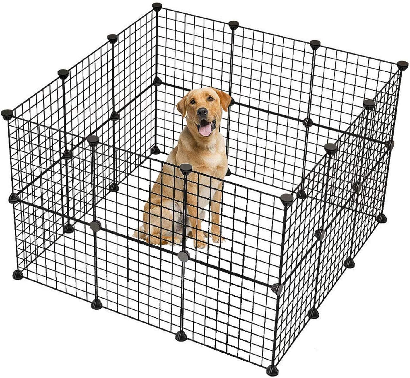 QXDRAGON Pet Playpen, 32Pannel Dog Puppy Cat Pen, Small Animal Cage