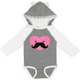 thumbnail image 3 of Inktastic Kawaii Mustache Heart Girls Long Sleeve Baby Bodysuit, 3 of 5