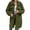 Green, variant on Women's Fuzzy Long Jackets Winter Lapel Button Down Teddy Coat Color: Green Size: M