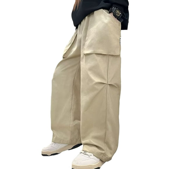 Cargo Pants Baggy Cargo Pants Drawstring Waist with Pocket Loose Fit Sweat Pants for Boys Pull On Kids Clothes Boys 6-7 Years Boy Fashion