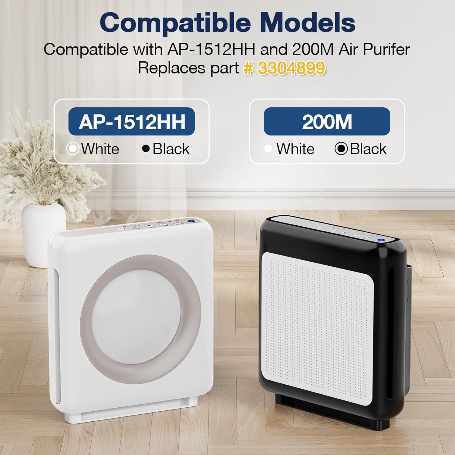 AP-1512HH Filter Replacement Set for Coway Airmega AP-1512HH and Airmega 200M Air Purifiers, 2 HEPA Filter and 6 Carbon Pre-Filters, Compared to Part # 3304899