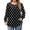 Black, variant on Xyxonk Oversized Tshirts for Women Long Sleeve T Shirts Pleated Crew Neck Loose Fit Blouse Fall Trendy Geometric Print Outfits L-5X