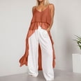 thumbnail image 2 of Vestido informal para mujer: cuello en V con volantes asimétricos, tirantes, ligero, de verano, 2 of 6