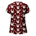 thumbnail image 3 of Christmas Scrub Tops for Women Funny Cute Xmas Print Short Sleeve V-Neck Shirts Trendy Casual Stretch Work Blouses with Pockets, 3 of 3