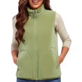 thumbnail image 4 of Women's Polar Vest Jacket Full-Zip Warm Sleeveless Outwear Color: Green Size: L, 4 of 4