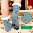 thumbnail image 4 of UNEEI Men's Fuzzy Slipper Socks with Grippers,Winter Warm Cozy Thick Fuzzy Indoor Fluffy Home Socks, Thick Comfy Non Slip Gift Socks, 4 of 6