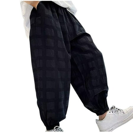 

Diufon Children Boys Cotton Cargo Pants Solid Color Sweatpants Elastic Waist Pants with Pockets