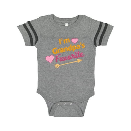 

Inktastic I m Grandpa s Favorite with Arrow and Hearts in Pink Gift Baby Boy or Baby Girl Bodysuit