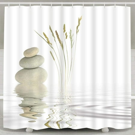 Zen Fabric Decorative Shower Curtain, No Liner Needed Shower Curtain