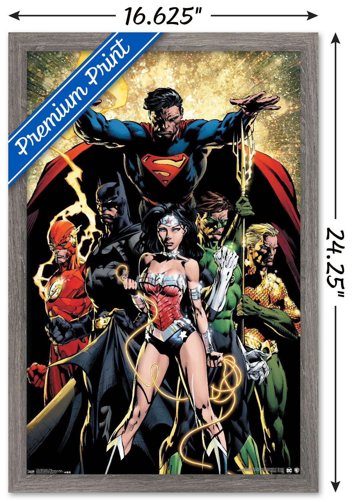 DC Comics - Justice League - Power Wall Poster, 14.725" x 22.375", Framed