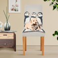 thumbnail image 4 of Yayeee 2 Pack Dining Chair Covers Stretch Parson Chairs Slipcovers Seat Protector, Cute Puffin, 4 of 6