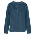 thumbnail image 5 of VKOYWKM Long Sleeve Velvet Tops for Women Dressy Casual Tunic Shirts V Neck Top Trendy Spring Fall Basic Blouses for Holiday Patry, 5 of 9