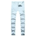 thumbnail image 3 of uublik Jeans for Men Stretch Fit Fashion Casual Jeans Stretch Skinny Denim Jogger Pants Light Blue, 3 of 4