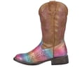 thumbnail image 3 of Roper Girls Rainbow Glitter Square Toe Cowboy   Mid Calf Boots, 3 of 5