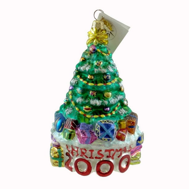 Christopher Radko TREE TRIMMED Glass Christmas Dated Ornament Tree