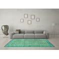 thumbnail image 3 of Ahgly Company Indoor Round Abstract Turquoise Blue Modern Area Rugs, 5' Round, 3 of 4