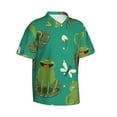 thumbnail image 2 of Cute Cartoon Frogs Hawaiian Shirts For Men, Summer Short-Sleeve Relaxed-Fit Button-Down Shirts Xx-Large, 2 of 9